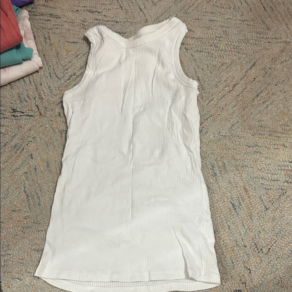 Maurices White Ribbed Tank Top